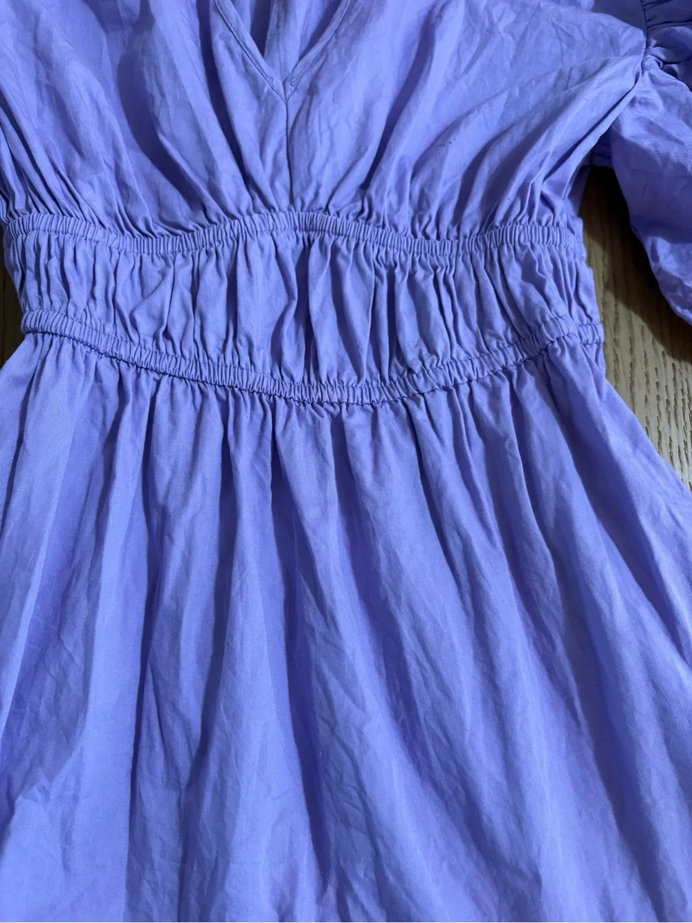 Japna Lilac Puff-Sleeve Casual Dress
